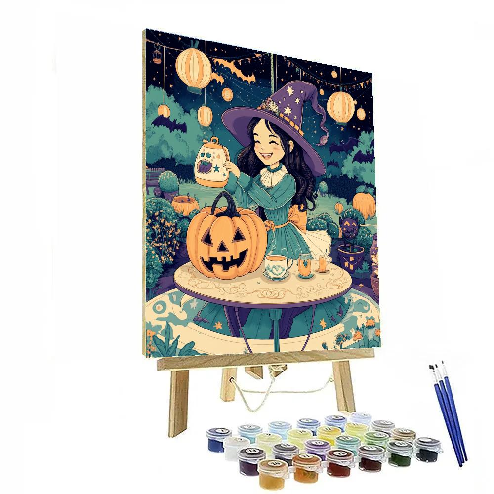 Haunted Carousel Tea Party In Starlit Garden Paint by numbers kits