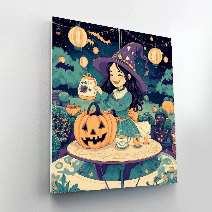 Haunted Carousel Tea Party In Starlit Garden Paint by numbers kits