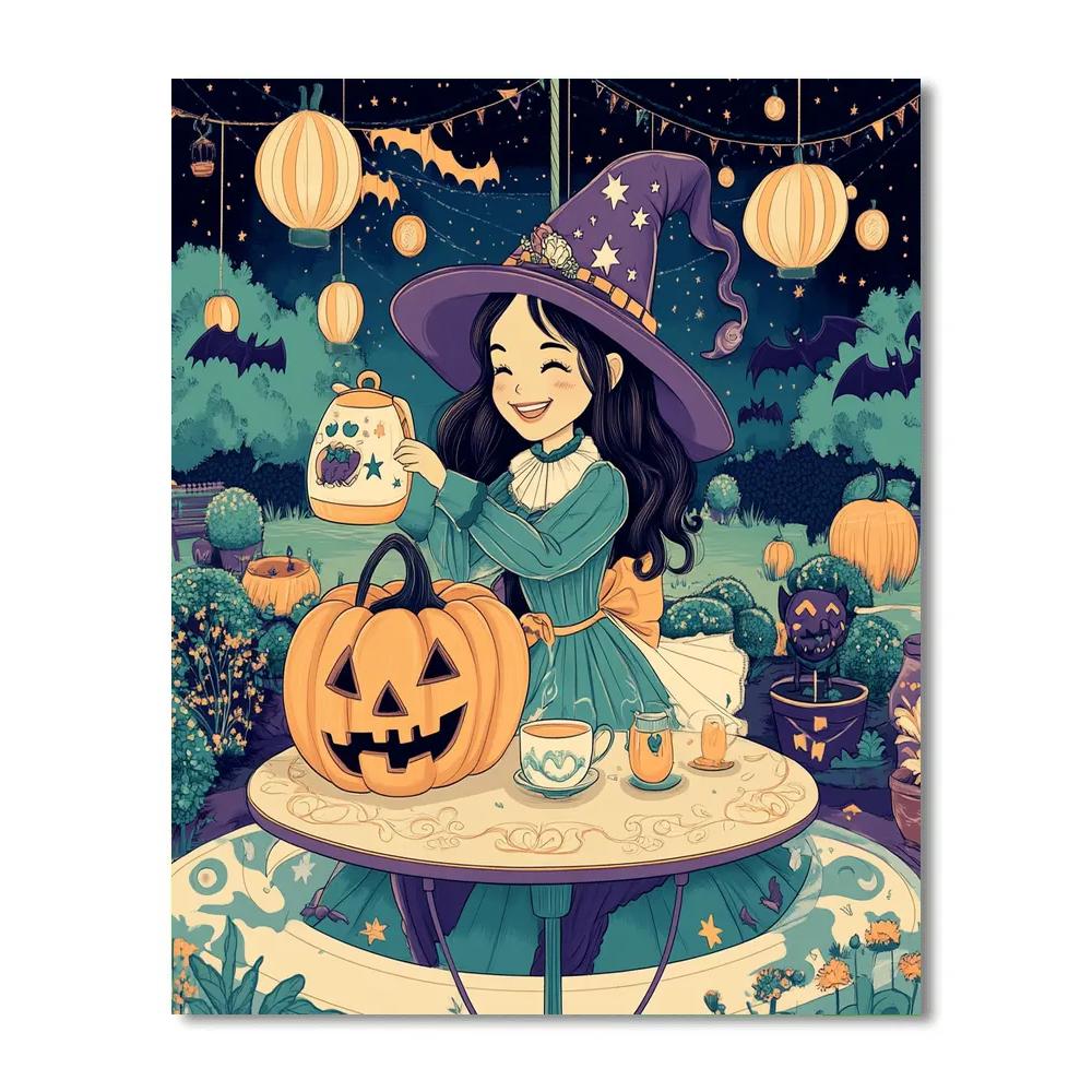 Haunted Carousel Tea Party In Starlit Garden Paint by numbers kits