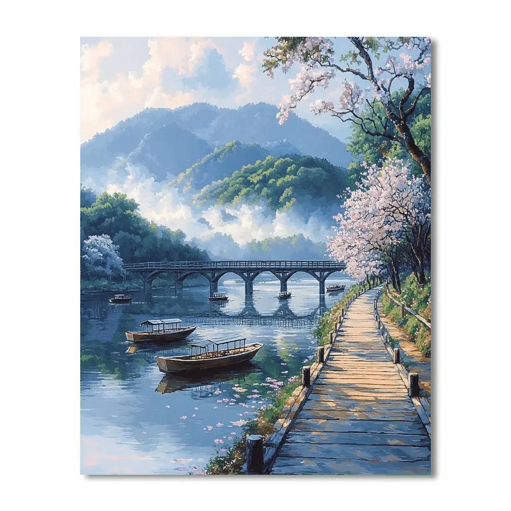 Fushimi Inari Excluded Alternative Arashiyama Riverside Kyoto Japan Painting by numbers kit