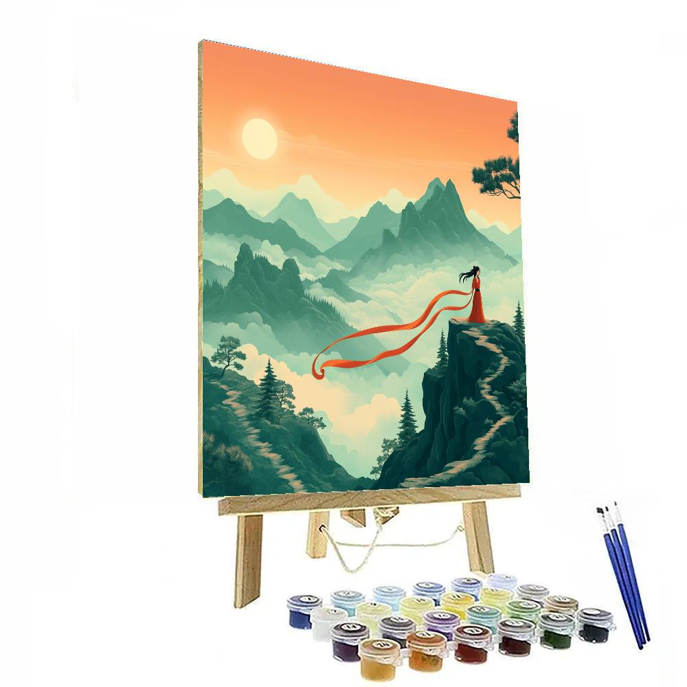 Mulan Mountain Sunrise Ribbon Trail paint by color
