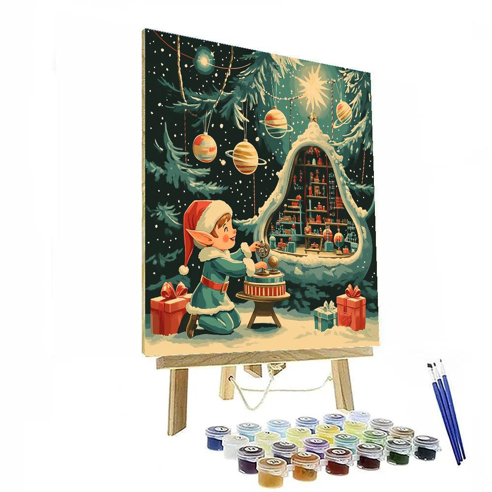 Starlit Workshop Of The Floating Toy Planets painting number kit