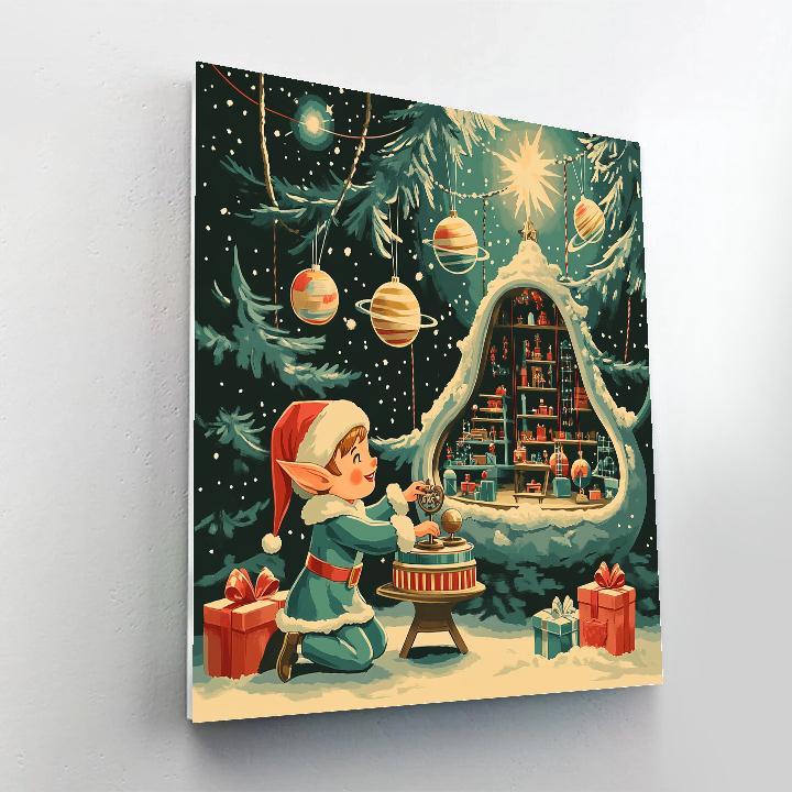 Starlit Workshop Of The Floating Toy Planets painting number kit