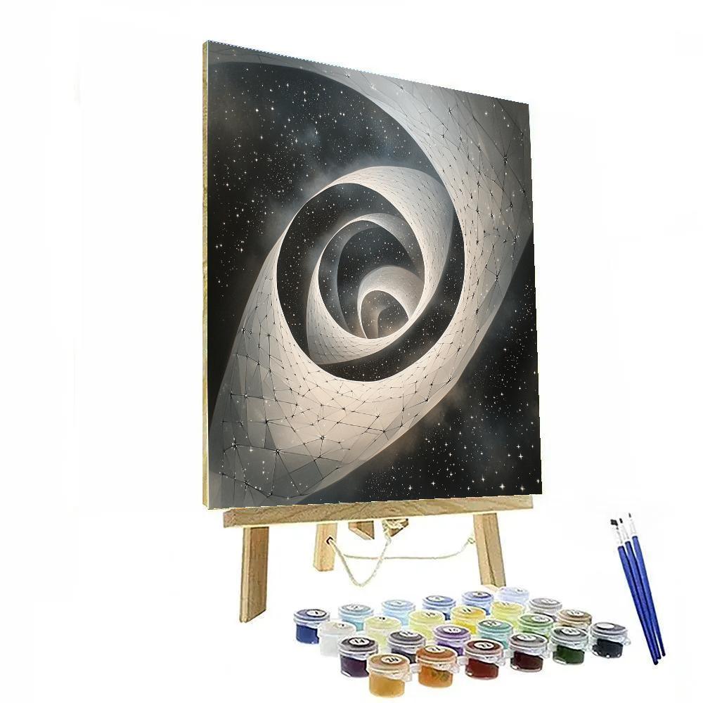 M.C. Escher Inspired Mobius Nebula Lattice Number painting