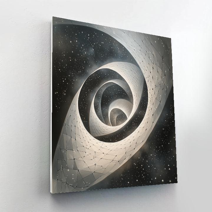 M.C. Escher Inspired Mobius Nebula Lattice Number painting