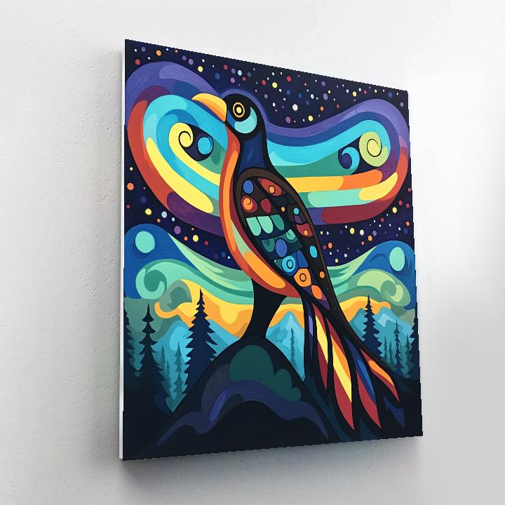 Norval Morrisseau Inspired Thunderbird Of The Aurora Currents Paint by numbers art