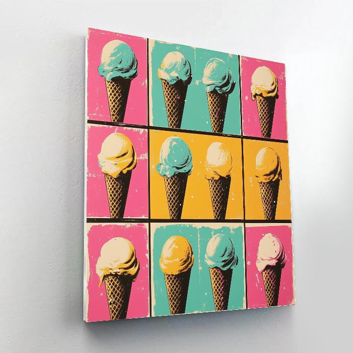 Andy Warhol Inspired Pop Art Ice Cream Parade Paint by numbers art