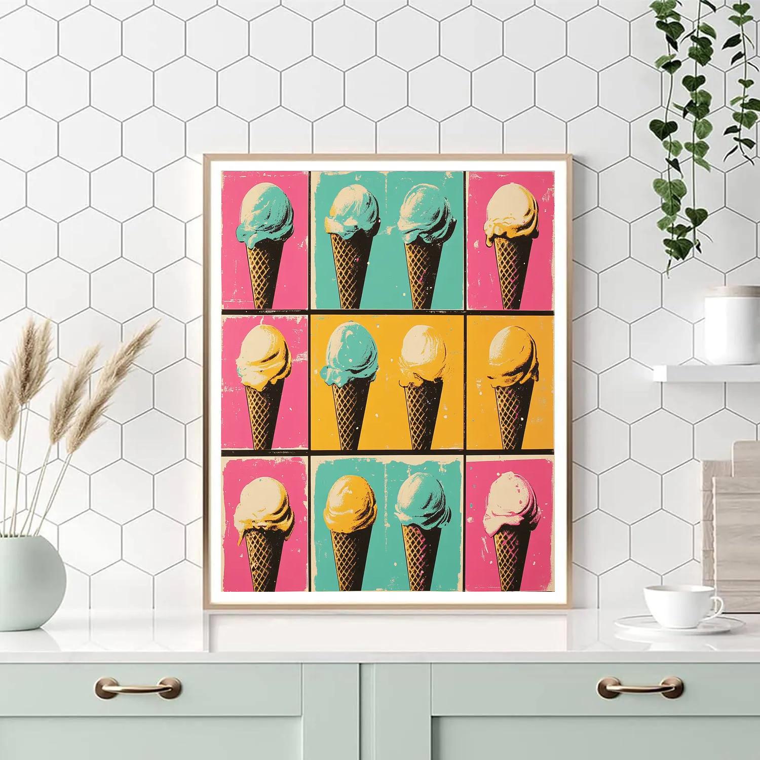 Andy Warhol Inspired Pop Art Ice Cream Parade Paint by numbers art