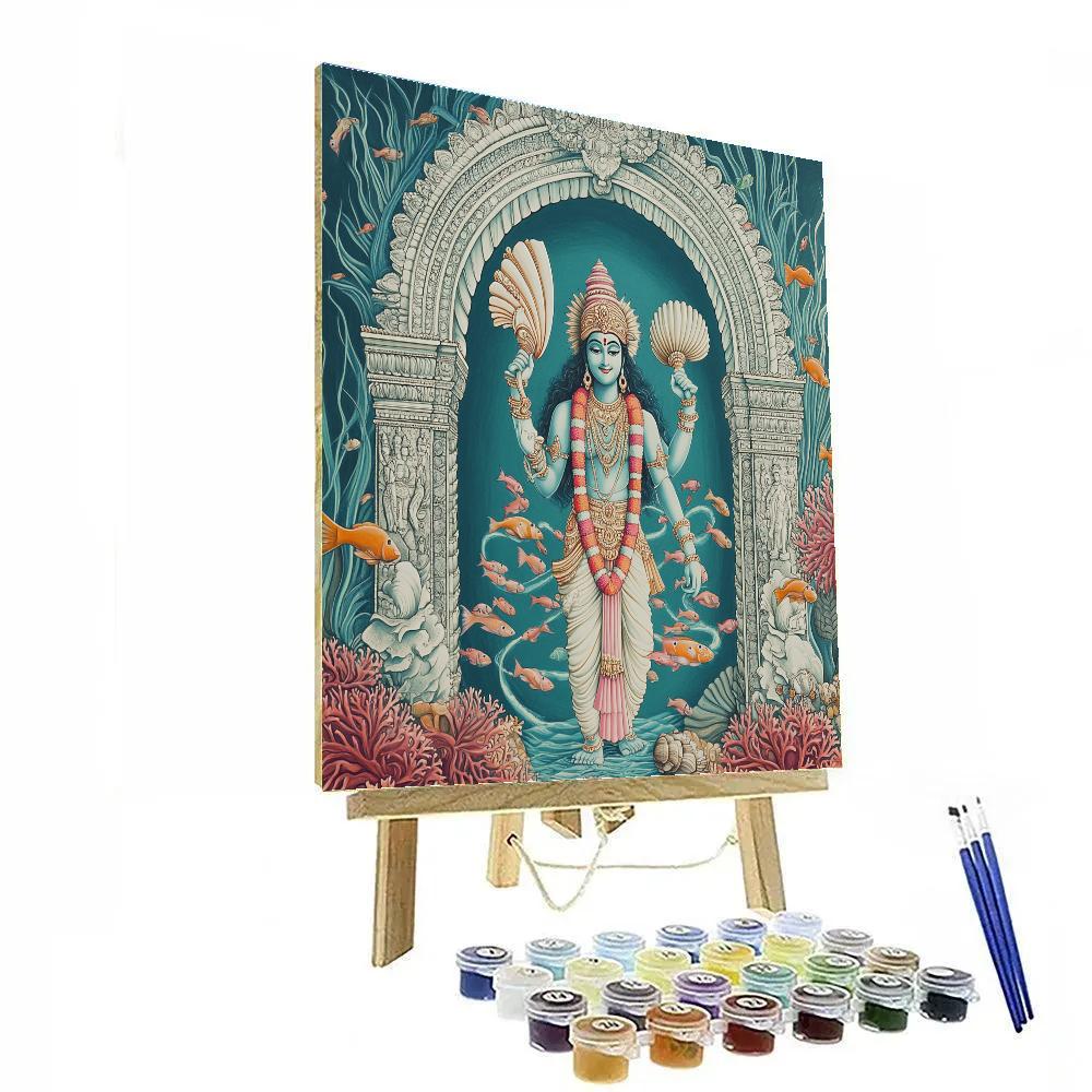 Vishnu Of The Coral Conch Cathedral Painting by numbers kit