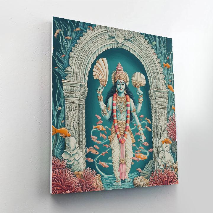 Vishnu Of The Coral Conch Cathedral Painting by numbers kit