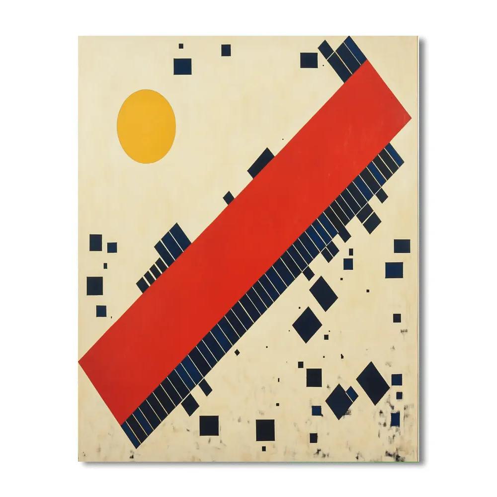 Kazimir Malevich Inspired Pulsar Cadence Grid paint by color