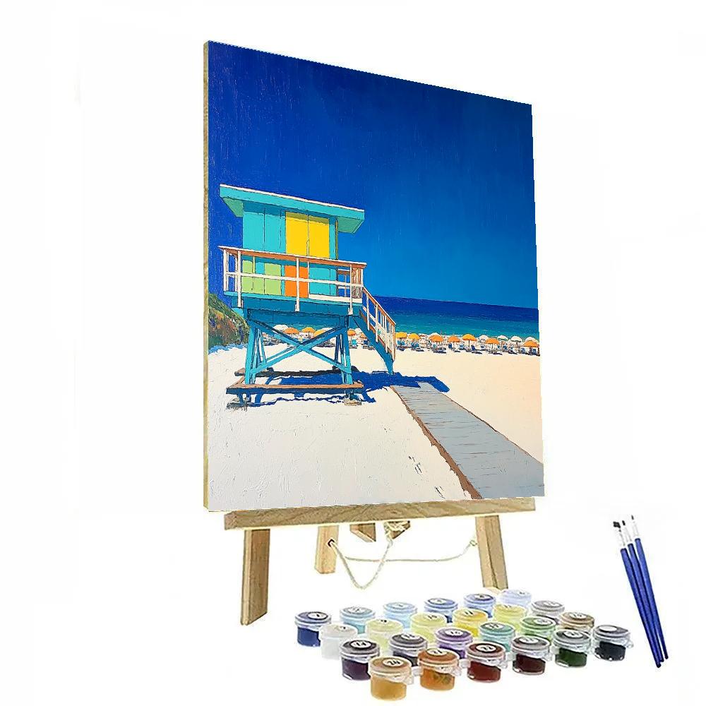 Art Deco Geometry At Miami Beach Lifeguard Towers Miami United States paint by number