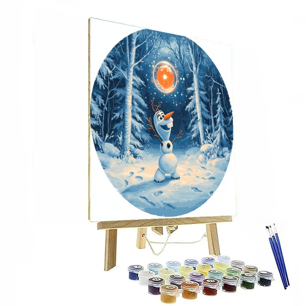 Olaf Winter Bubble Moonball Number painting