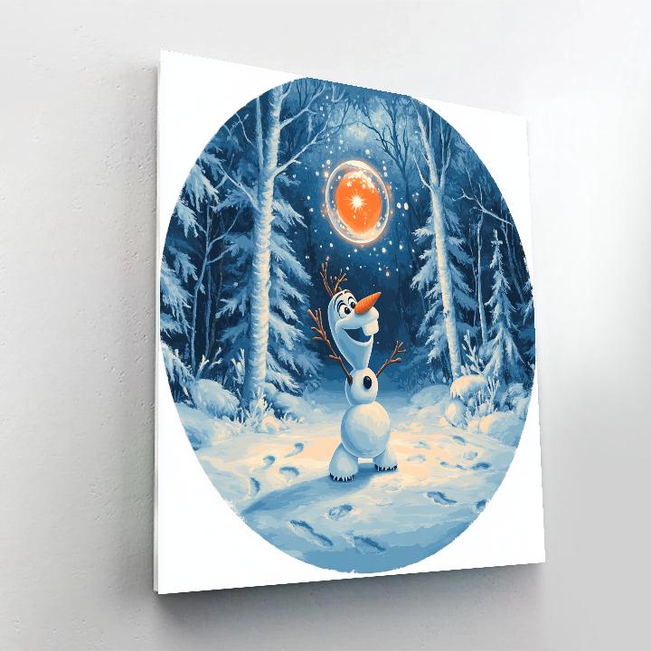 Olaf Winter Bubble Moonball Number painting