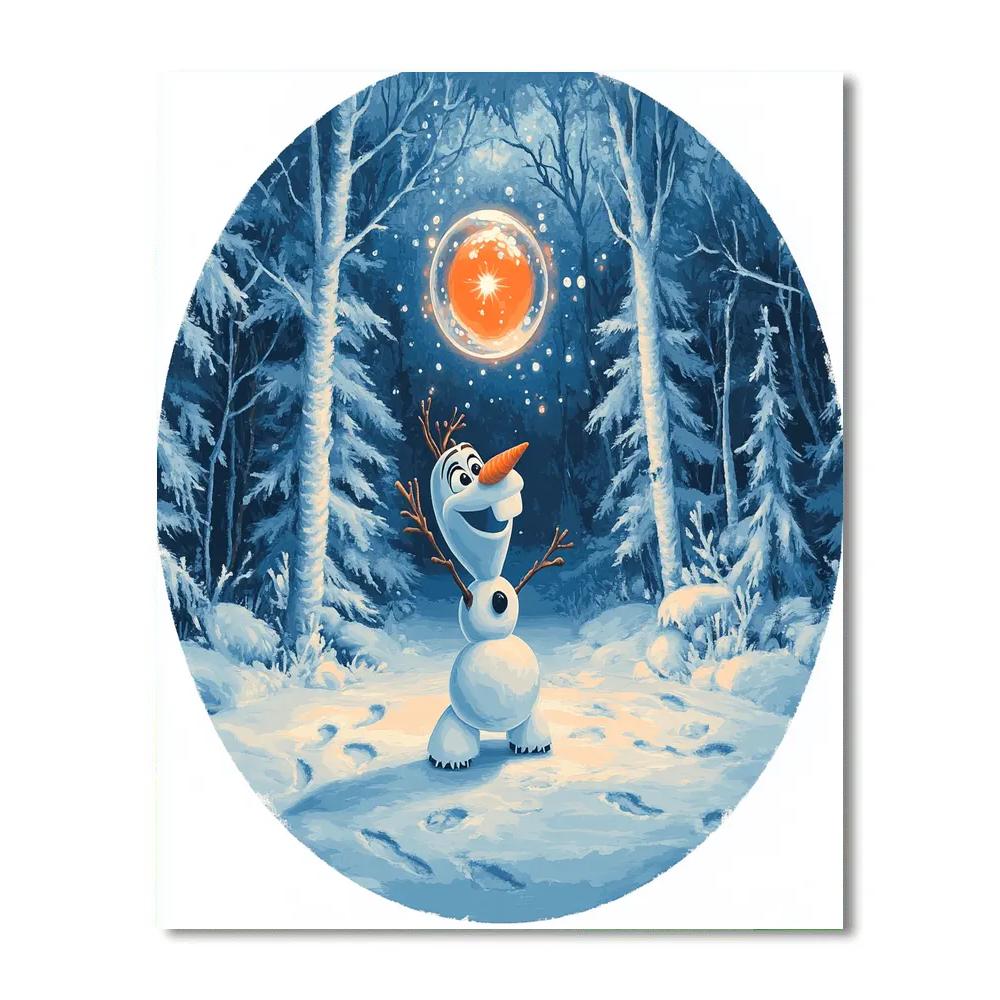 Olaf Winter Bubble Moonball Number painting