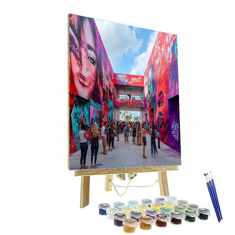 Street Art Corridor At Wynwood Walls Miami United States Numbered painting kits