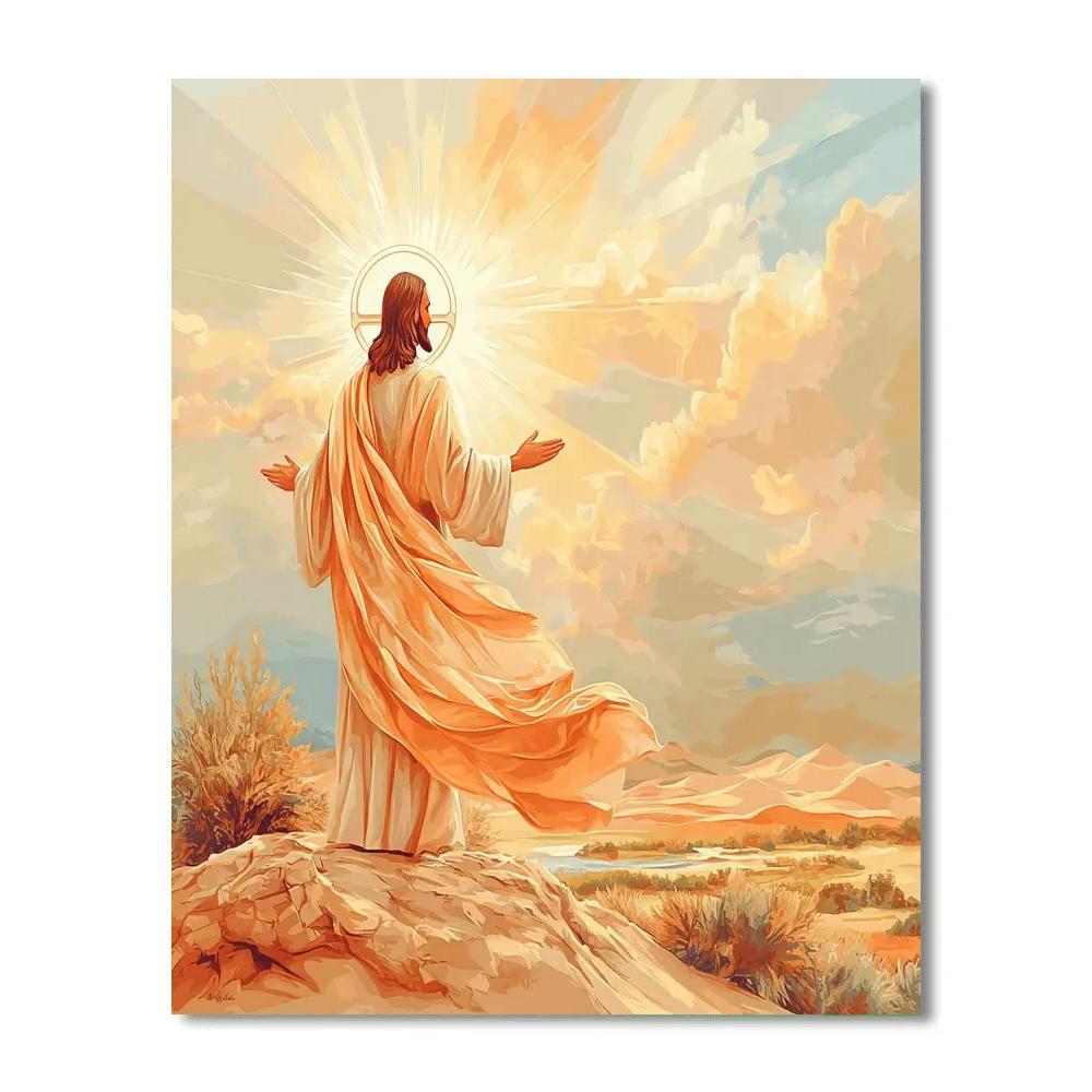 Jesus Crowned Light In Desert Dawn painting number kit