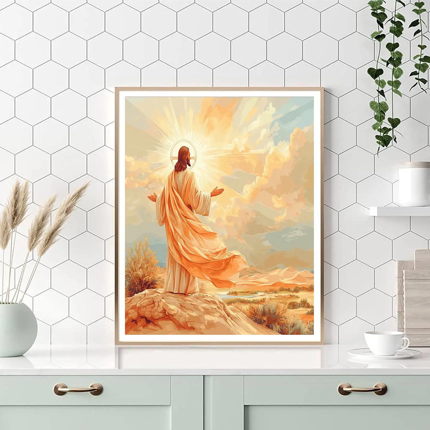 Jesus Crowned Light In Desert Dawn painting number kit