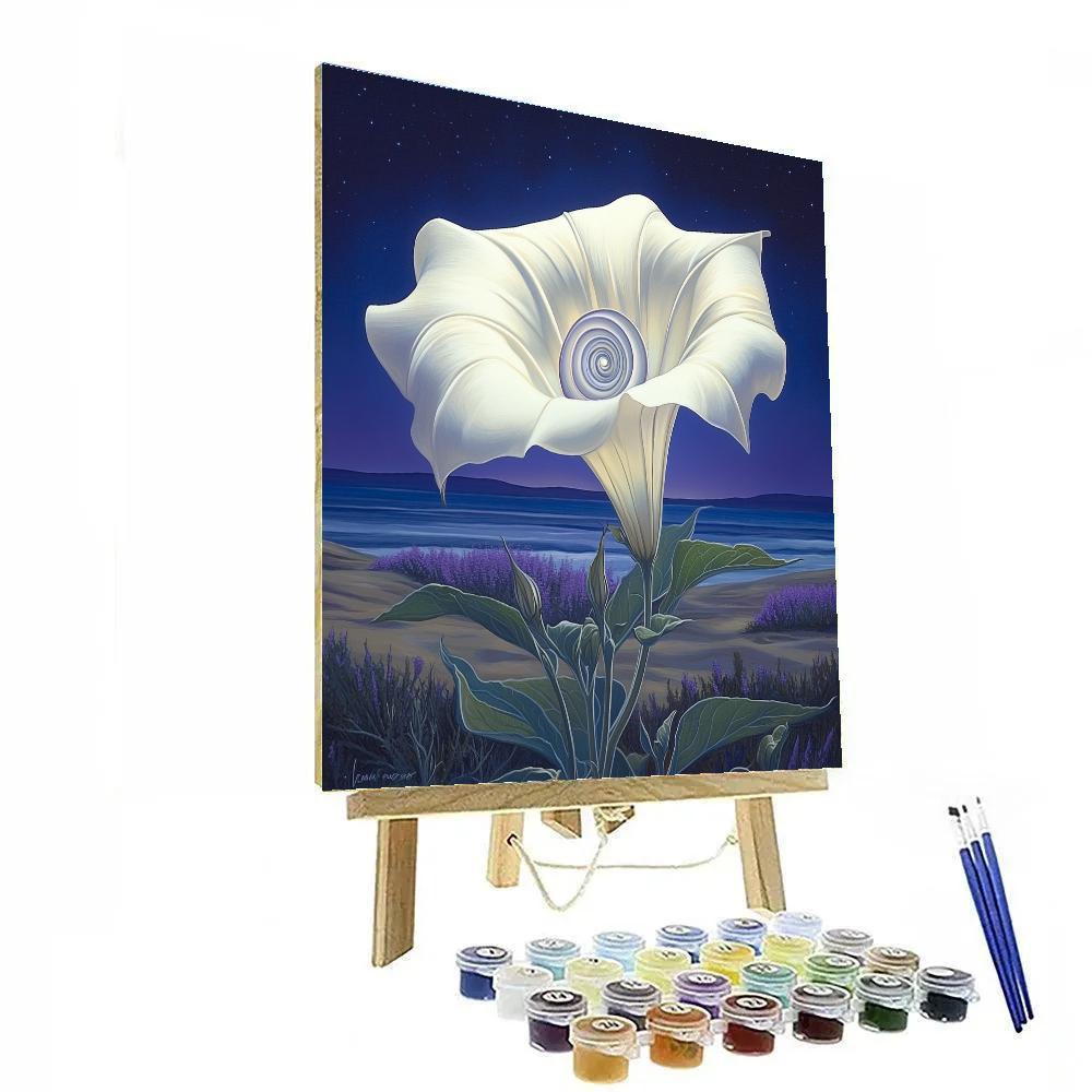 Georgia O’Keeffe Inspired Moonlit Datura Trumpet Bloom Painting by numbers kit