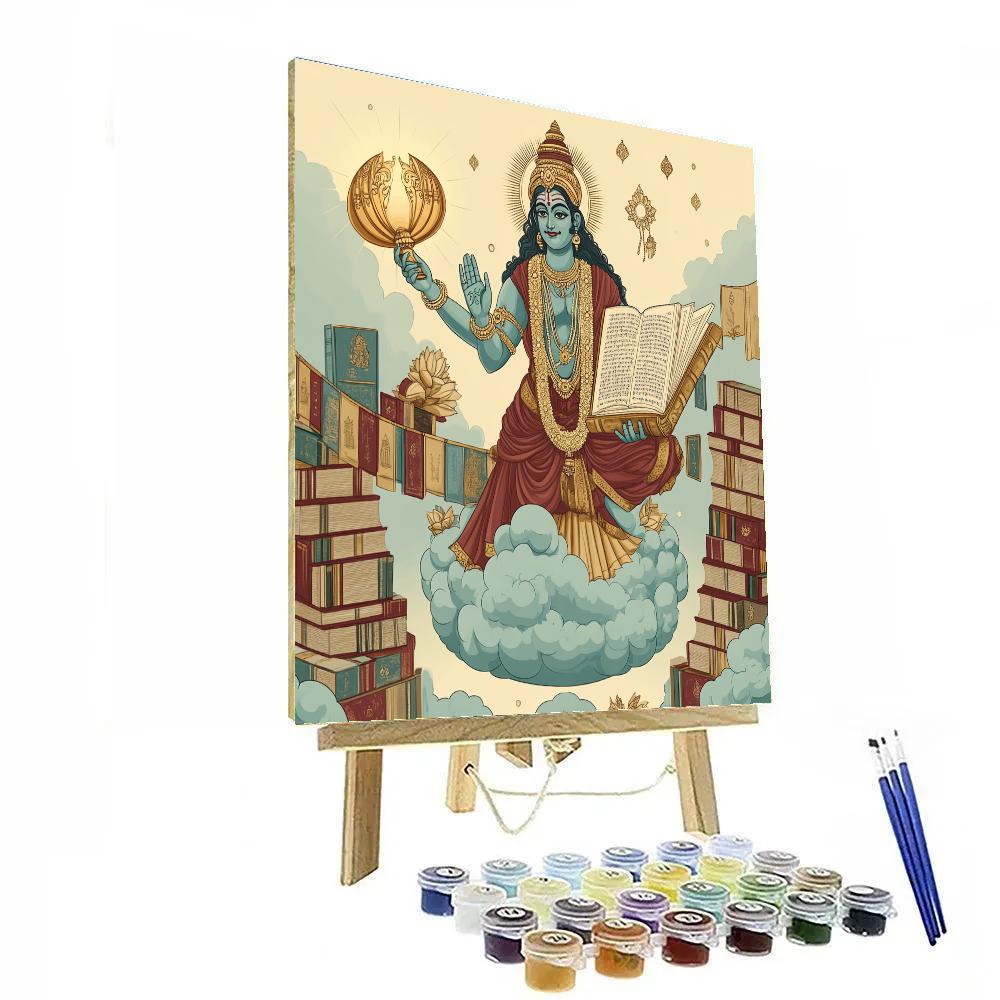 Vishnu And The Floating Dharmic Library Painting by numbers kit