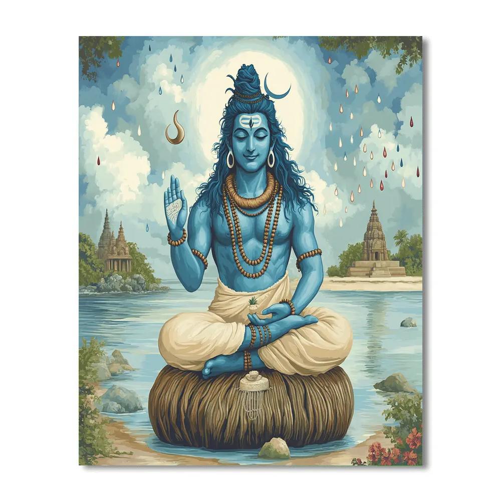 Rain Bearing Shiva In Mangrove Sanctuary Painting by numbers kit