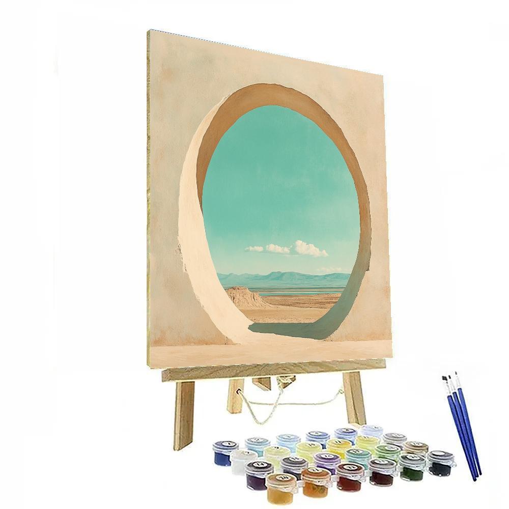 Georgia O’Keeffe Inspired Sunlit Bone And Turquoise Sky Aperture DIY paint by numbers