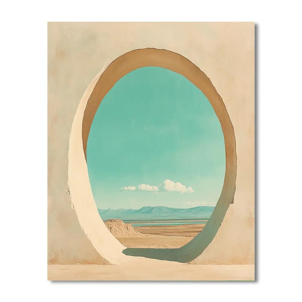 Georgia O’Keeffe Inspired Sunlit Bone And Turquoise Sky Aperture DIY paint by numbers