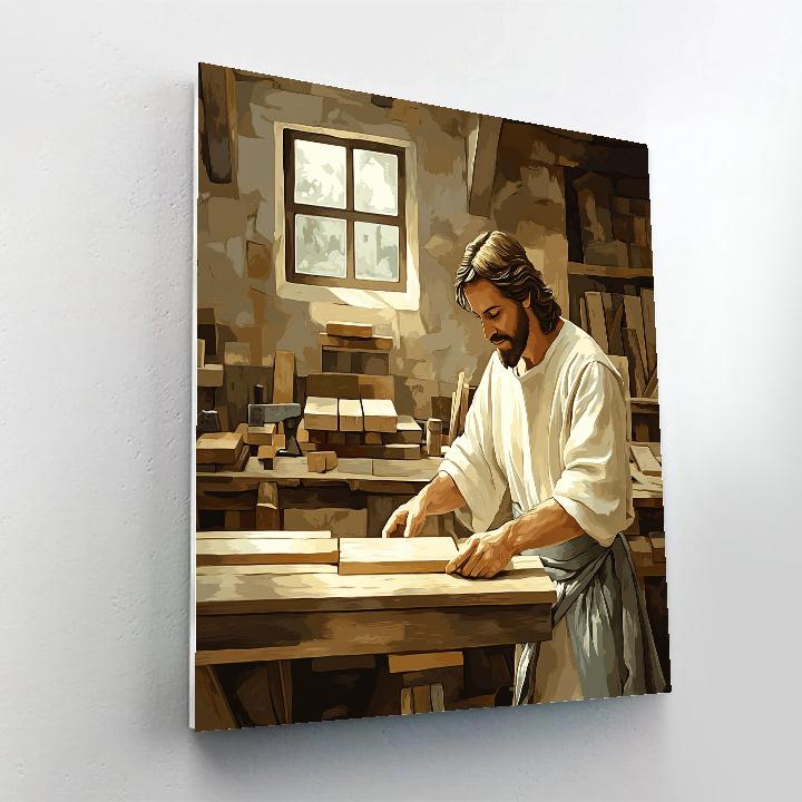 Carpenter Bench Jesus In Quiet Workshop Paint by numbers kits