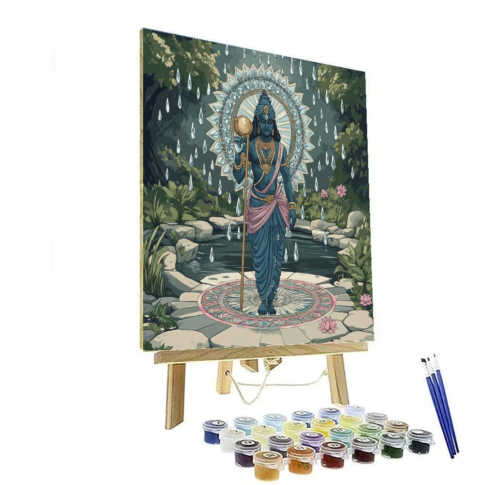 Vishnu In The Crystal Rain Mandala DIY paint by numbers