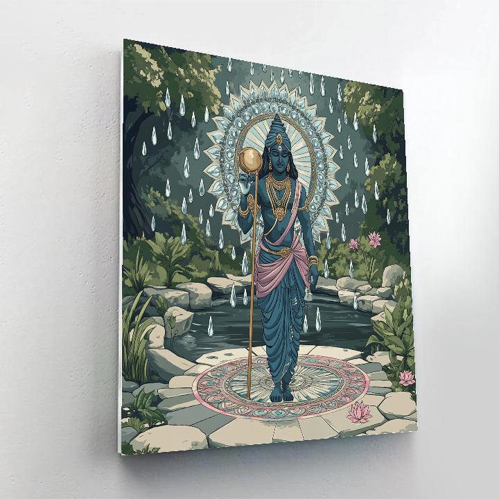 Vishnu In The Crystal Rain Mandala DIY paint by numbers