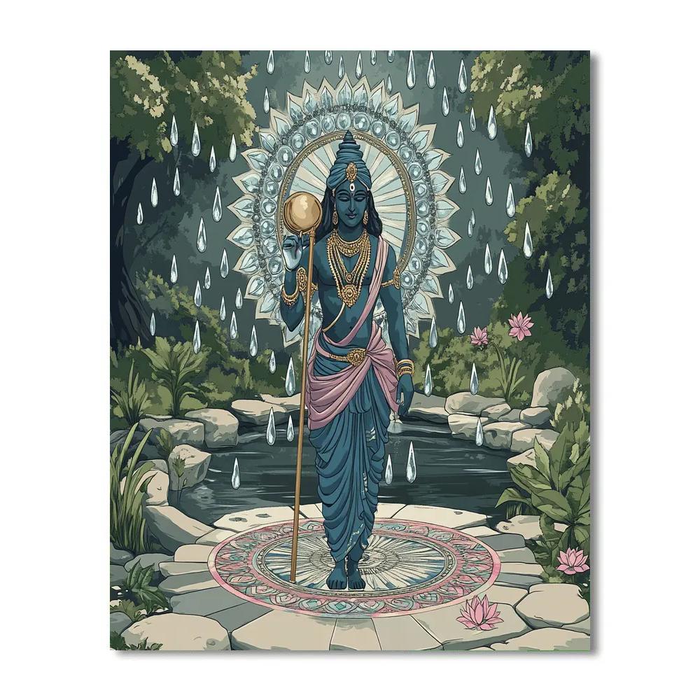 Vishnu In The Crystal Rain Mandala DIY paint by numbers