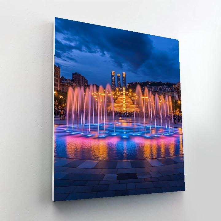 Montjuic Magic Fountain Plaza Barcelona Spain Painting by numbers kit