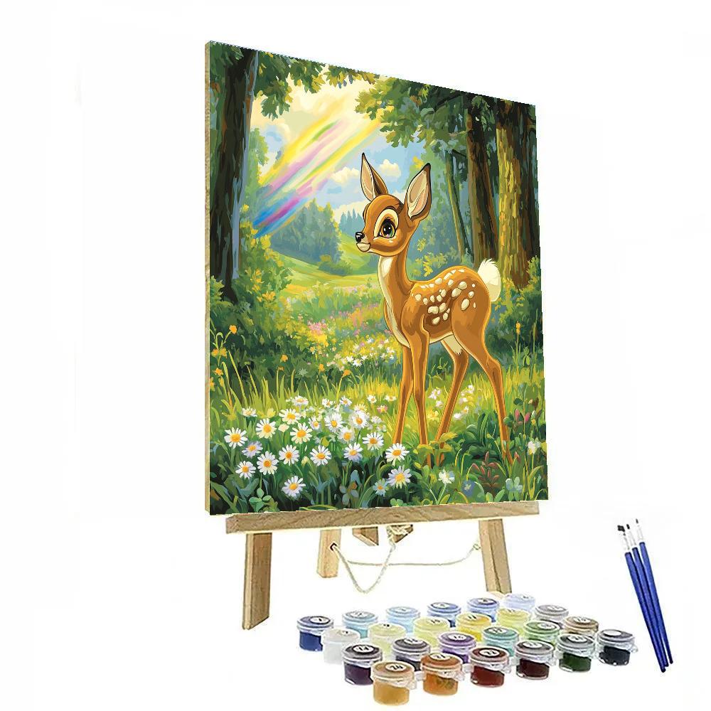 Bambi Meadow Rainbow Drizzle Number painting