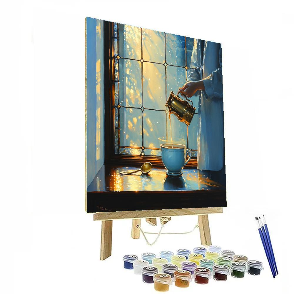 Johannes Vermeer Inspired Morning Coffee By Window Painting by numbers kit
