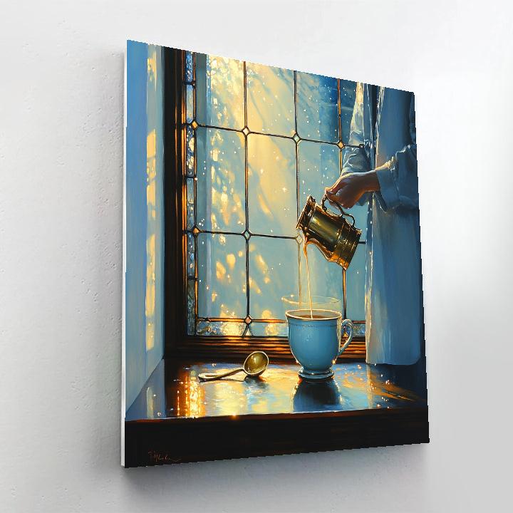 Johannes Vermeer Inspired Morning Coffee By Window Painting by numbers kit