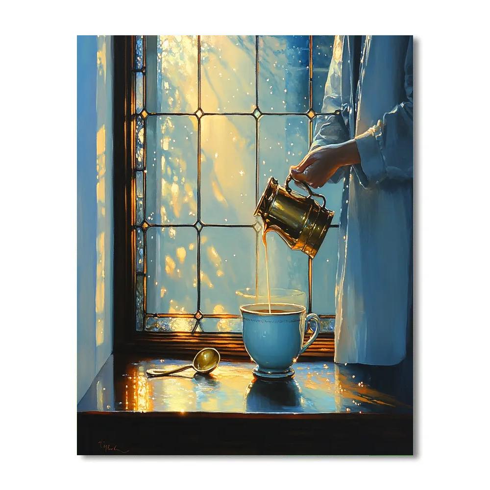 Johannes Vermeer Inspired Morning Coffee By Window Painting by numbers kit