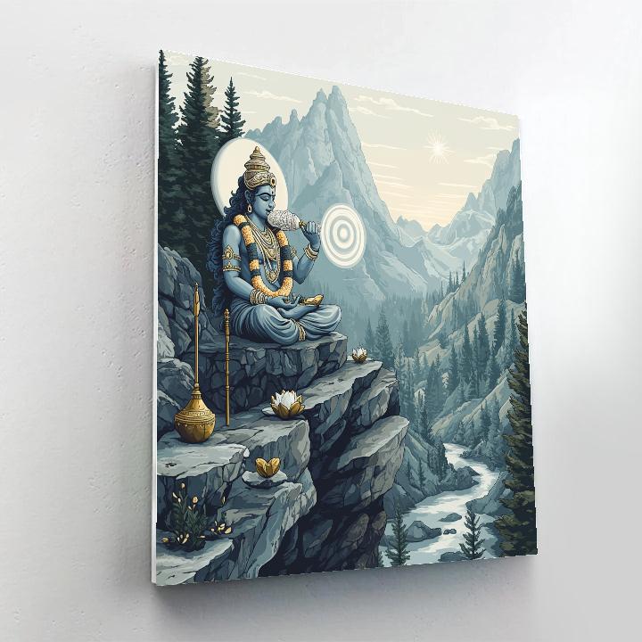 Vishnu Of The Mountain Conch Echo DIY paint by numbers
