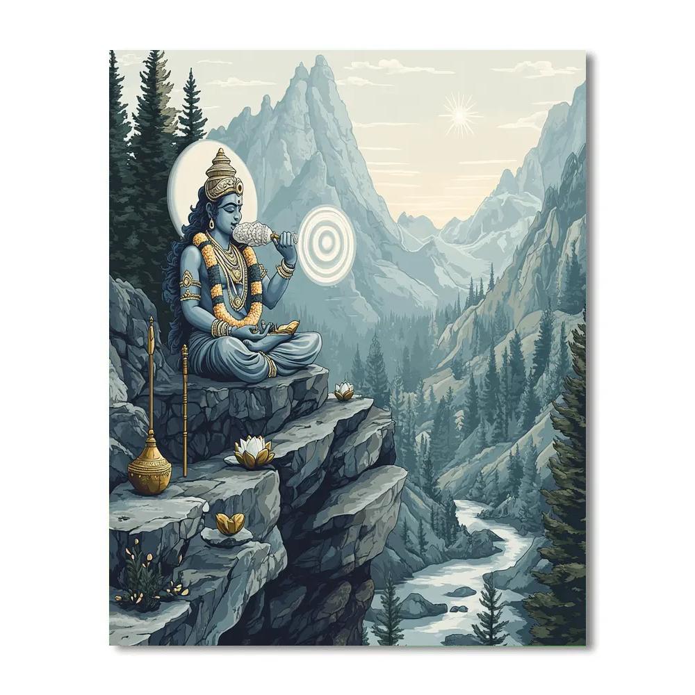Vishnu Of The Mountain Conch Echo DIY paint by numbers