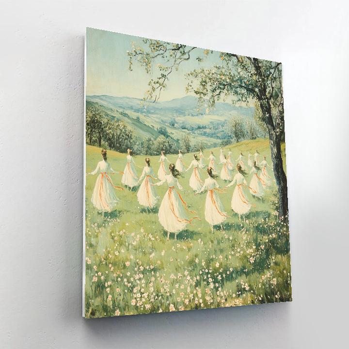 Sandro Botticelli Inspired Spring Festival Procession Number painting