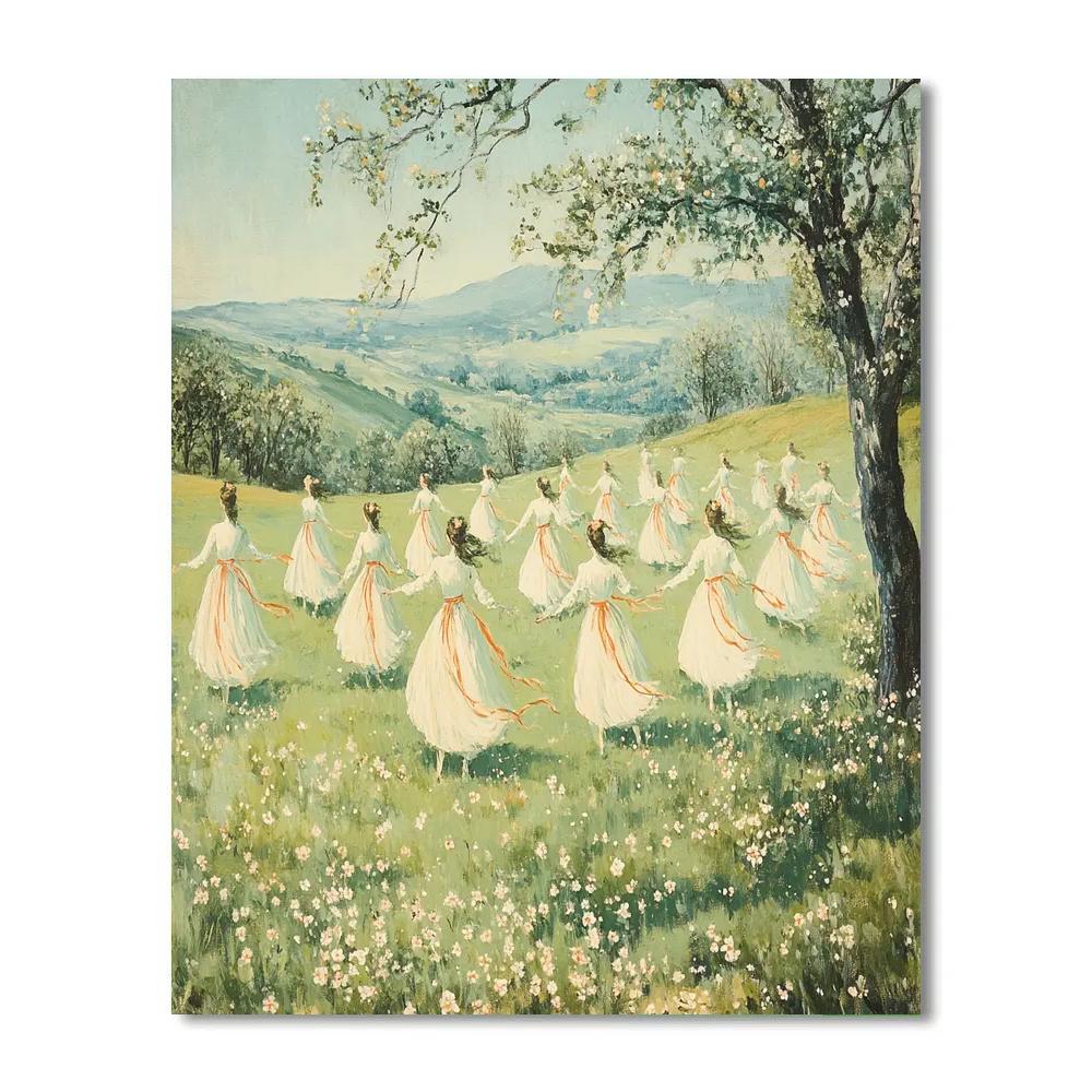 Sandro Botticelli Inspired Spring Festival Procession Number painting