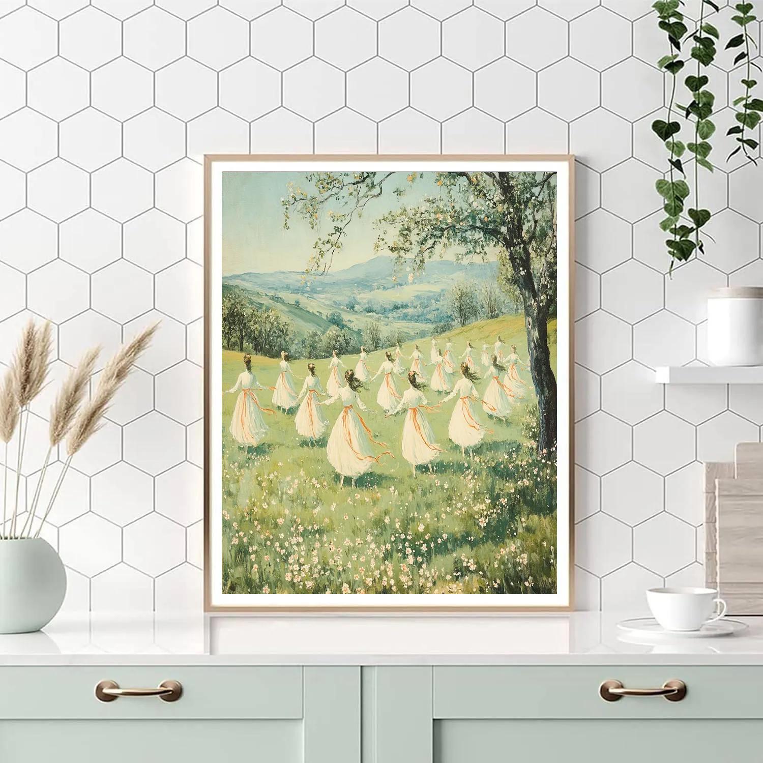 Sandro Botticelli Inspired Spring Festival Procession Number painting