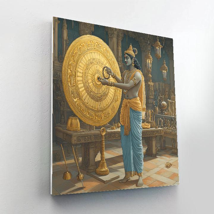 Vishnu In The Clockwork Chakra Workshop Number painting