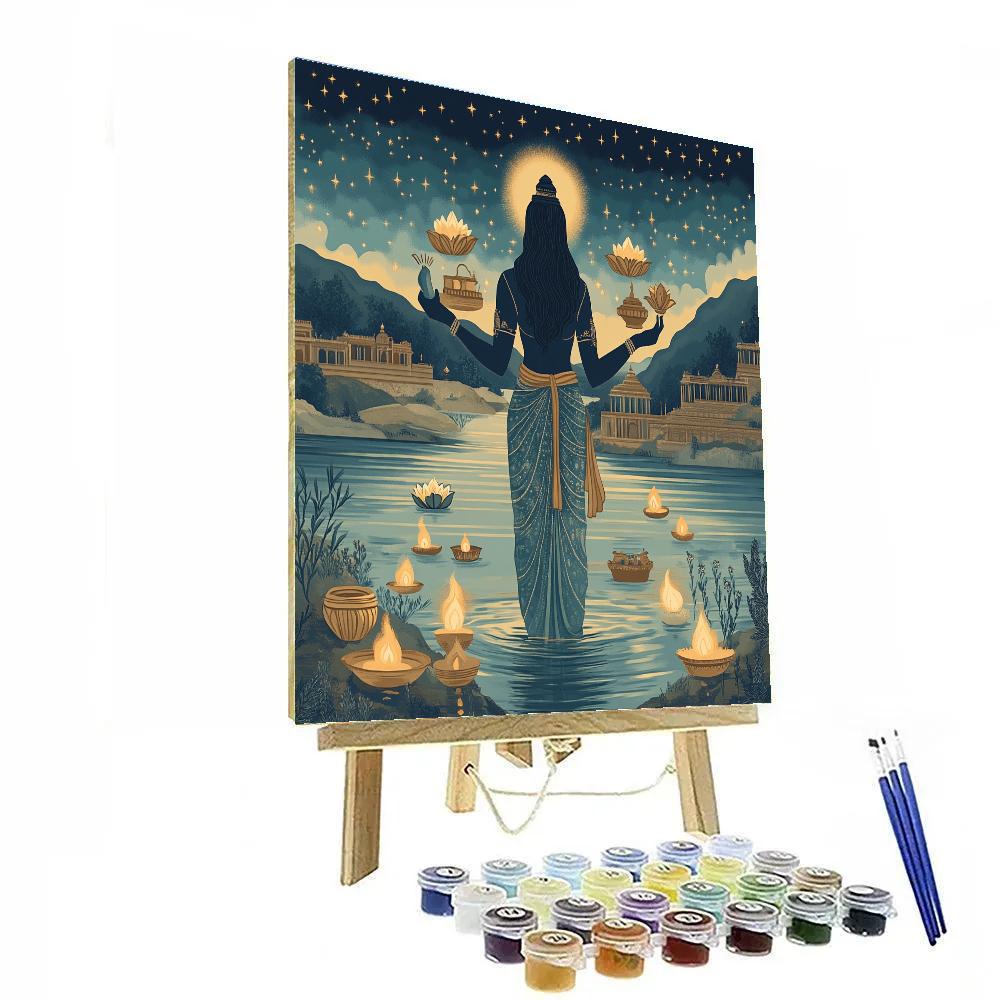 Starlit Riverbank Ceremony With Brahma paint by number