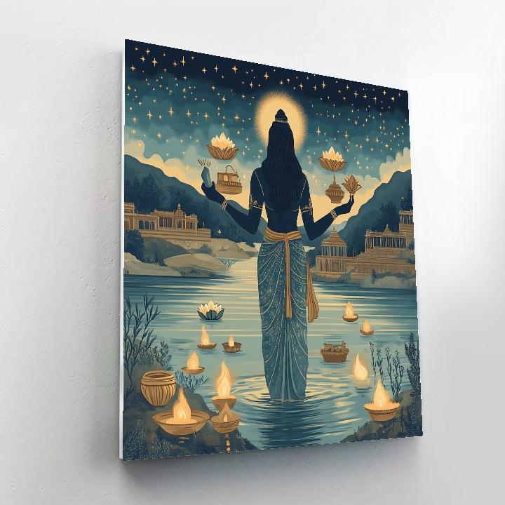 Starlit Riverbank Ceremony With Brahma paint by number