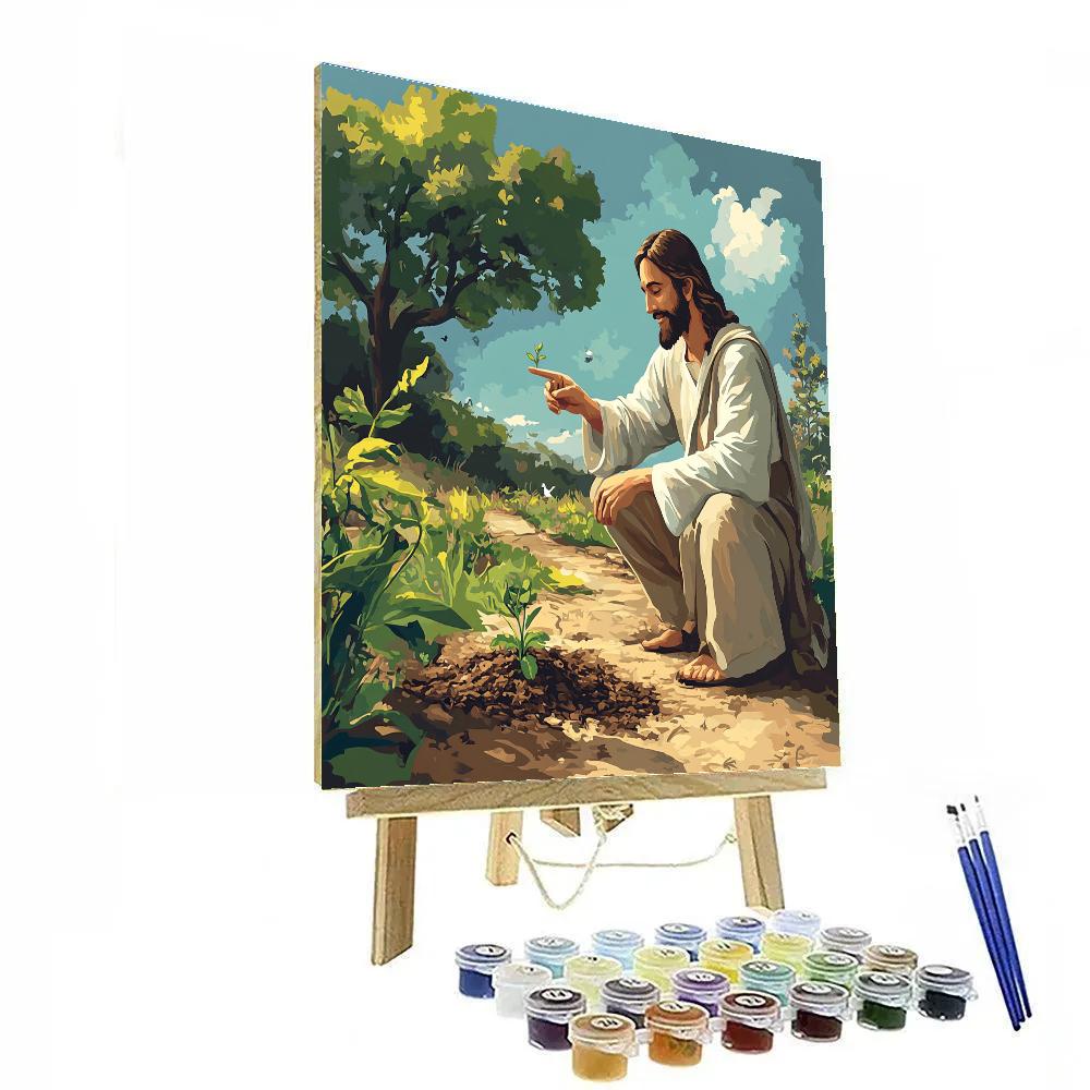 Jesus Parable Garden With Mustard Seed Sprout Number painting