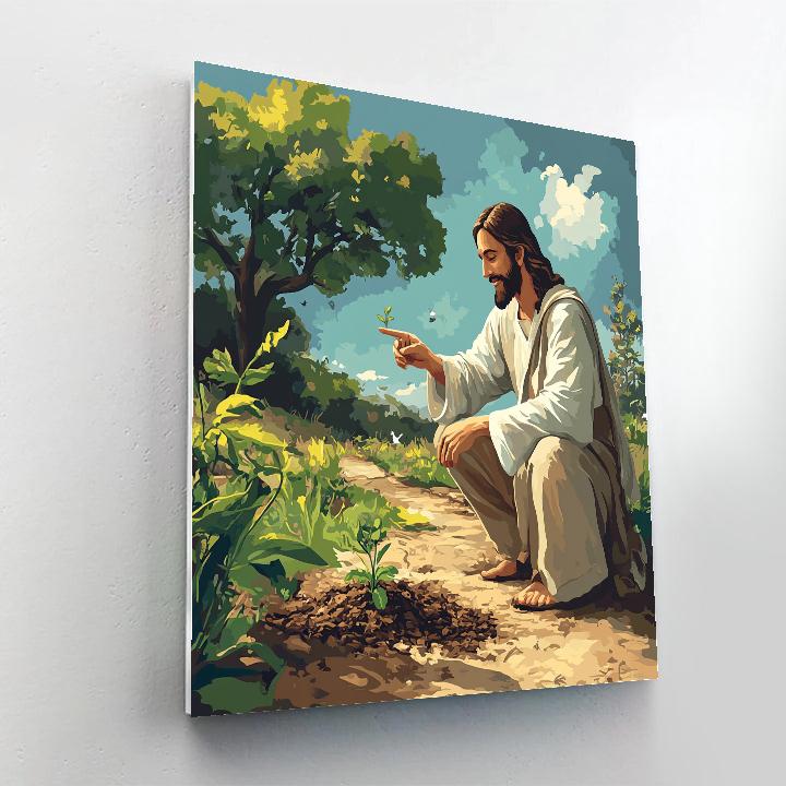 Jesus Parable Garden With Mustard Seed Sprout Number painting