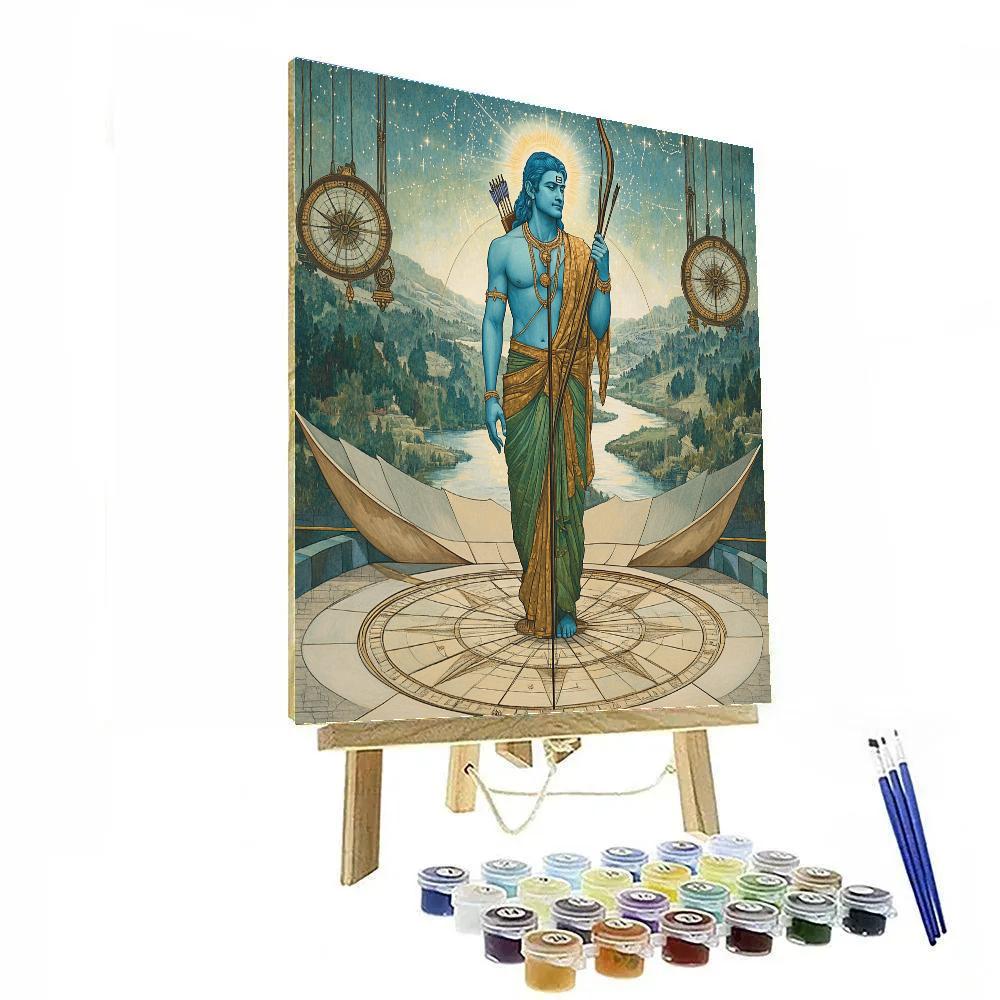 Lotus Observatory With Rama In Quiet Vigil Numbered painting kits