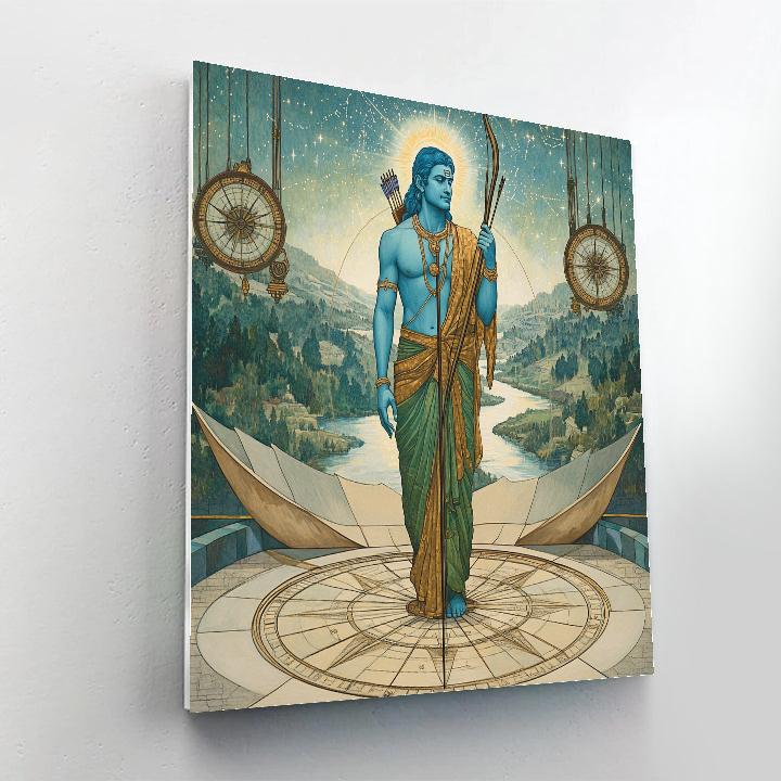 Lotus Observatory With Rama In Quiet Vigil Numbered painting kits