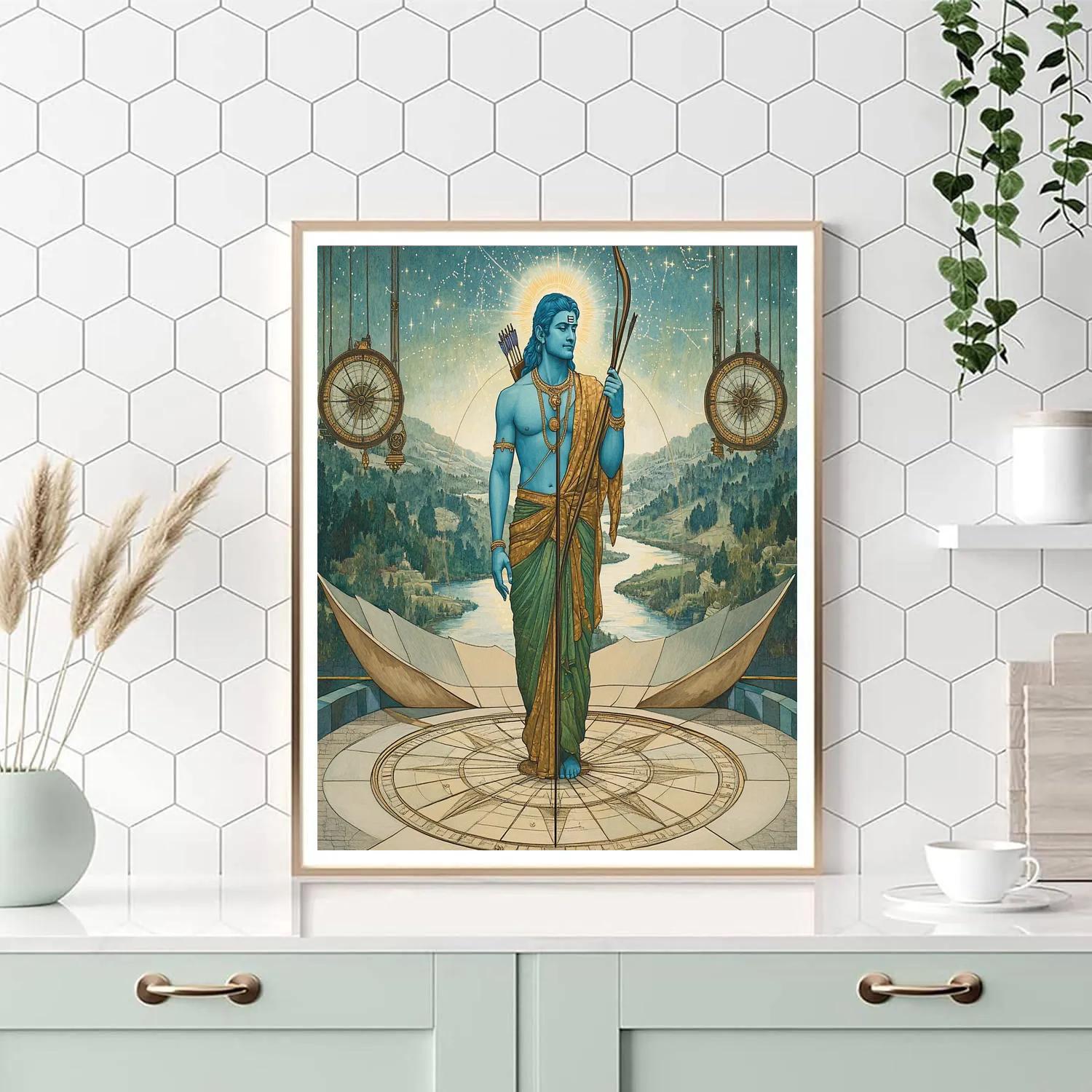 Lotus Observatory With Rama In Quiet Vigil Numbered painting kits