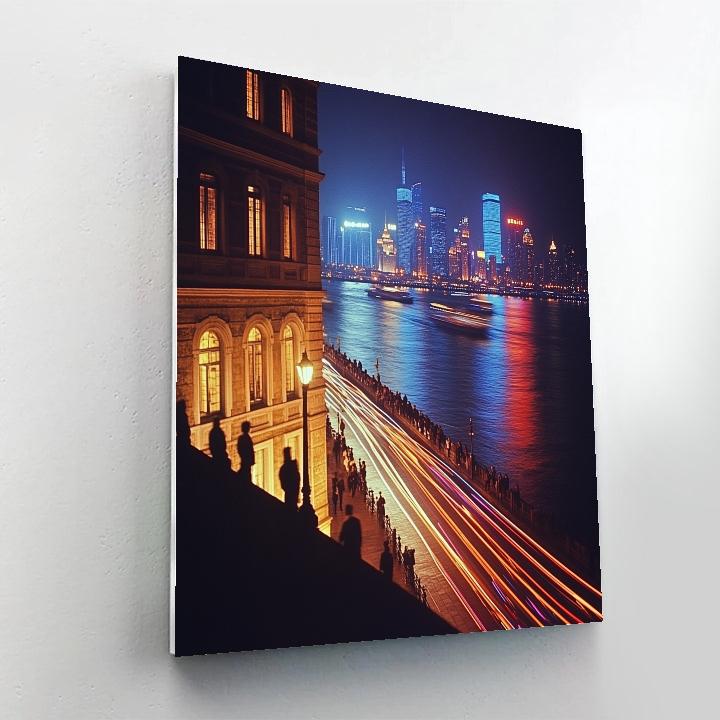 The Bund Riverside Skyline At Night Shanghai China Painting by numbers kit